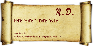 Máté Döniz névjegykártya